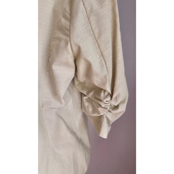 Mina Self  Fully Lined Cream  Blazer, Cotton Linen Blend , Sz L, Art No 25655 - Picture 6 of 8